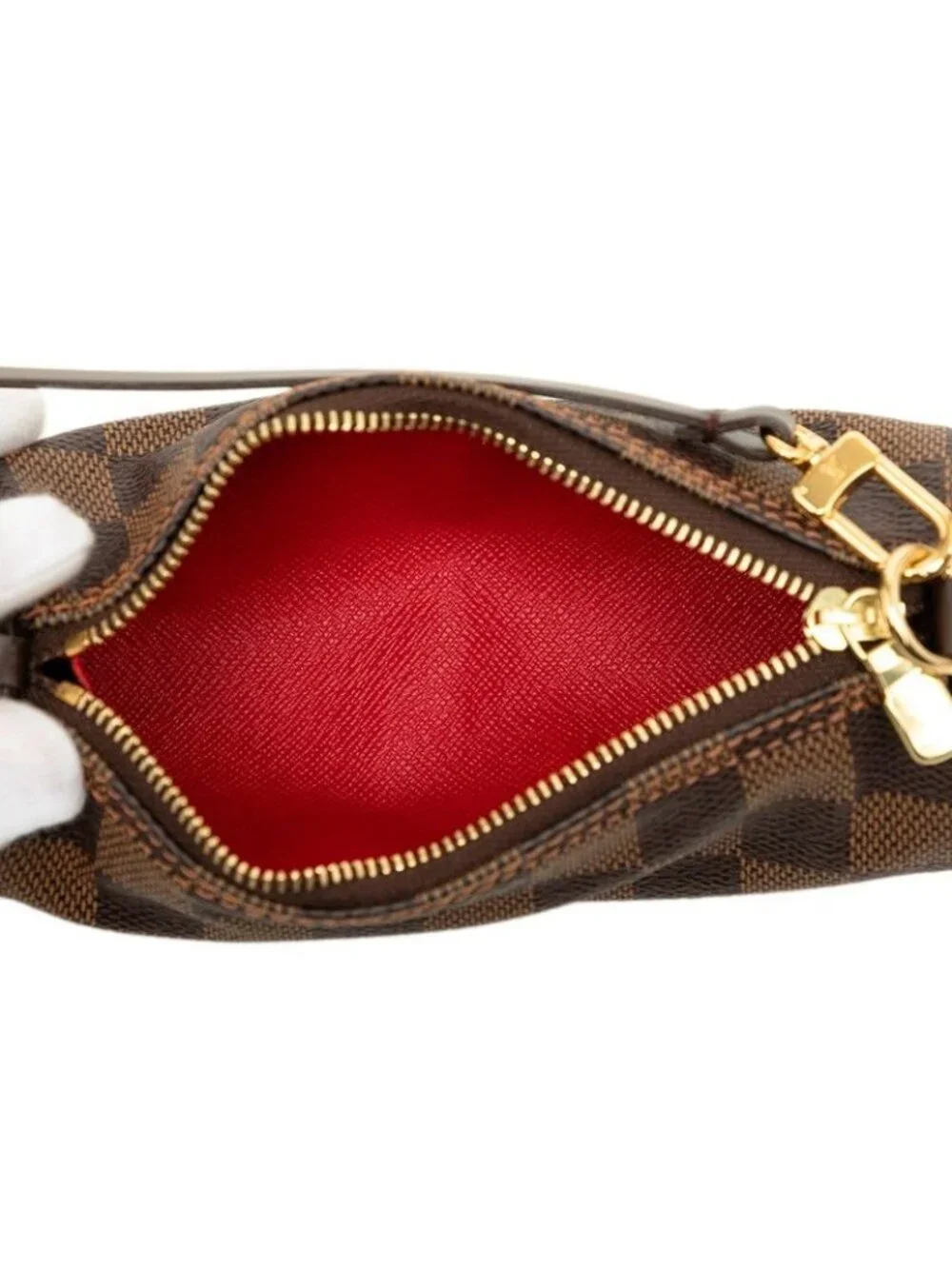 Louis Vuitton Damier Pouch Brown Leather